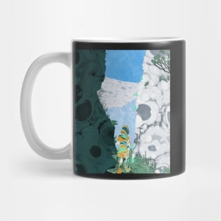 Mountain Pass Marbled Paper Collage Mug